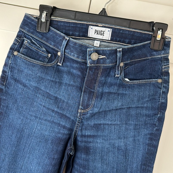 Paige Hoxton Straight Ankle Blue Jeans unfinished edges 26 - Picture 3 of 13